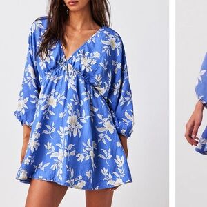 Free People Portia Printed Mini Dress, XS
